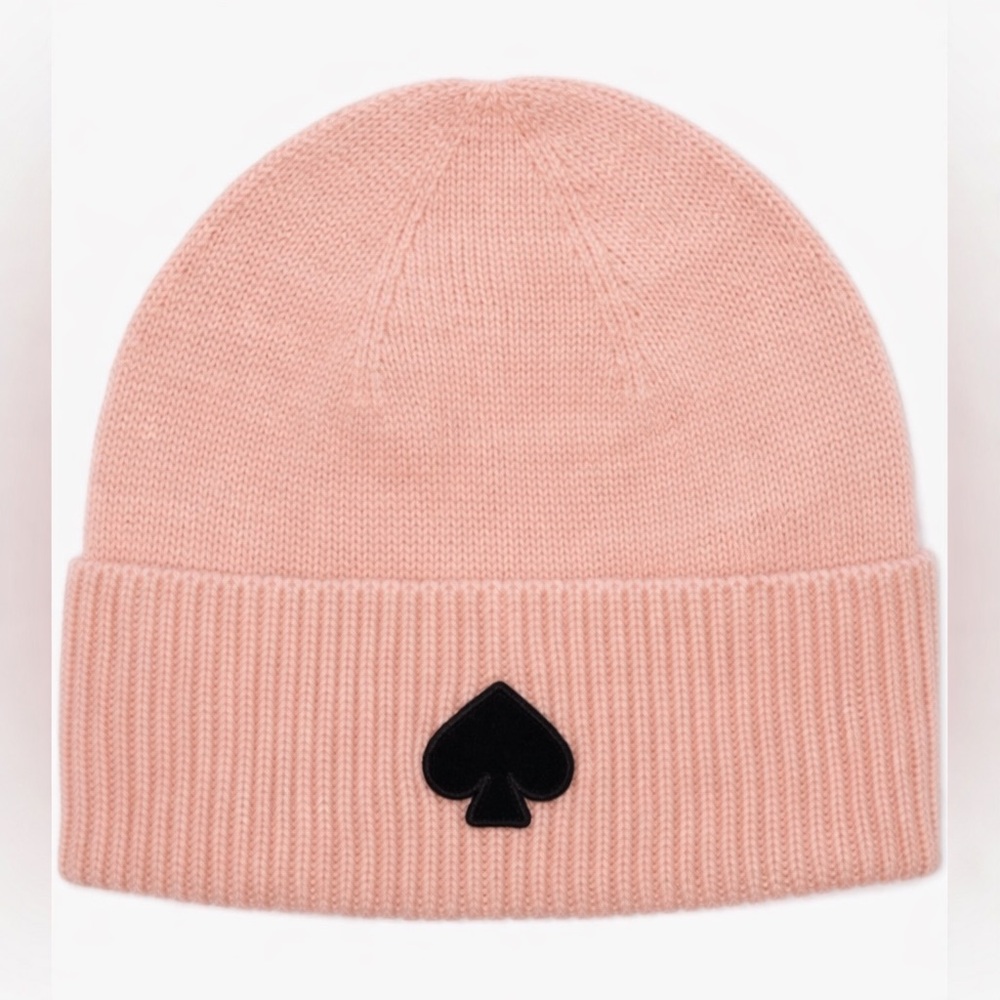 NWT Kate Spade English Rose Beanie with Black Logo